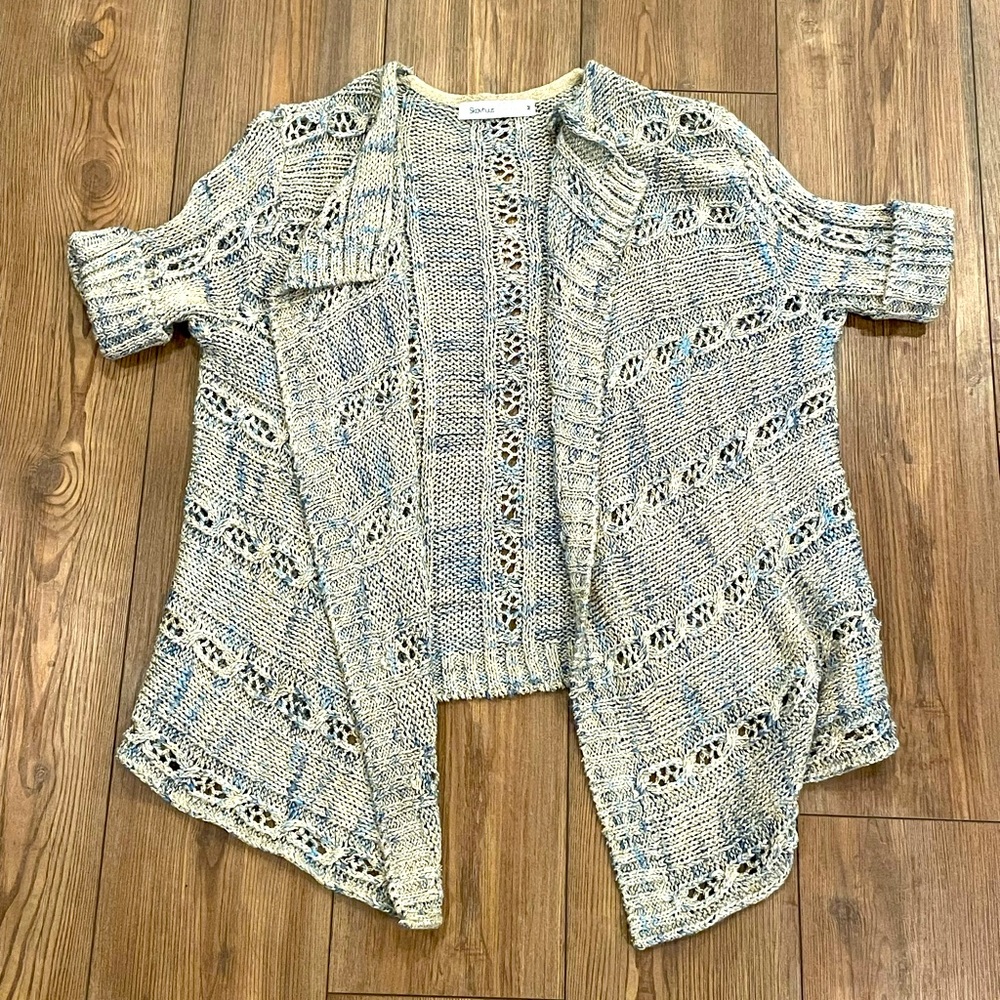 Skovhuus Blue Cable Knit Long Cardigan Sweater